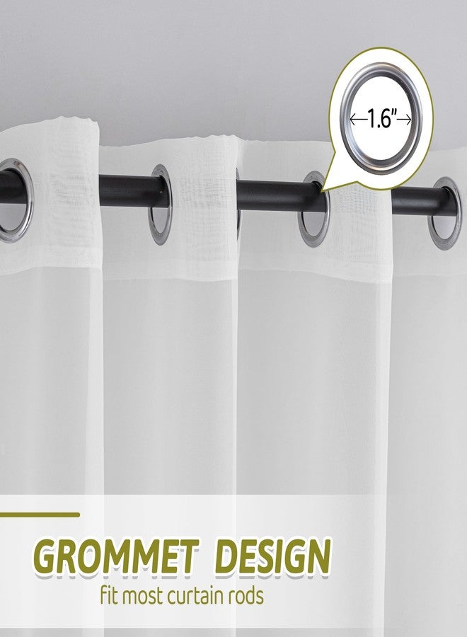 Phating Extra Long Sheer Curtains, Grommet Light Flitering High Ceiling Long Sheer Curtains for Two Story Room.(White, 1 Panel, 52"X120") - Image 2